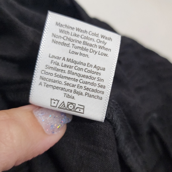 Time And Tru Black Linen Relax Fit Shorts - Picture 9 of 9